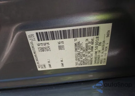 2021 Nissan Maxima Sv Xtronic Cvt из США, поврежденный, VIN 1N4AA6CV4MC503018